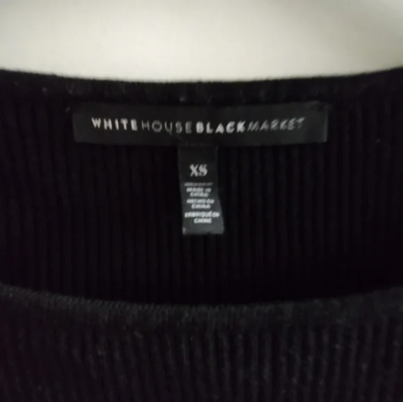 EUC White House Black Market ribbed sweater with polka dot ruffles size XS - Picture 3 of 5